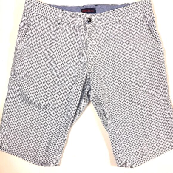 Mezzo Uomo Other - Mezzo Uomo Men's Blue White Bermuda Chino Shorts, 36, 100% Cotton Made in Greece